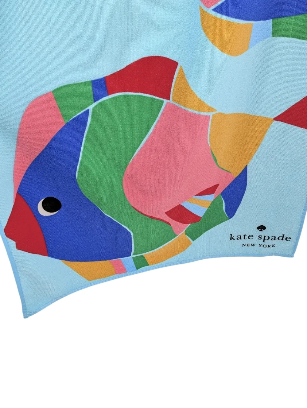 Kate Spade Colorful Tropical Fish Beach Towel - Bright Aqua Large